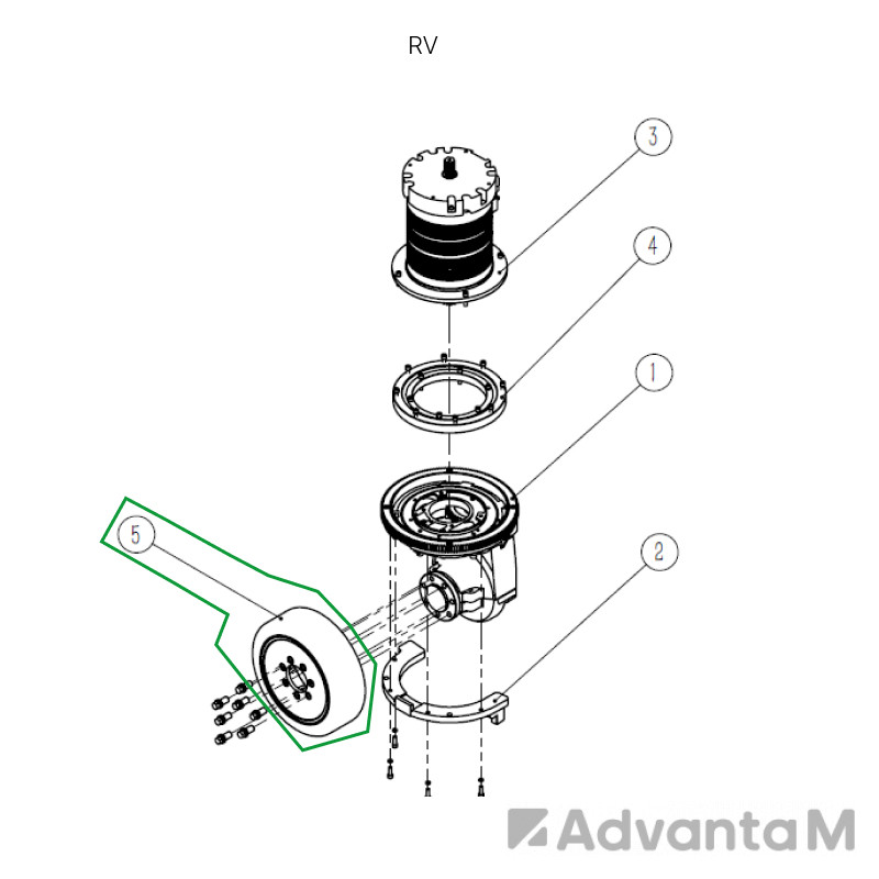 Ведущее колесо ричтрака RV, 343х120 мм, PU  - 1